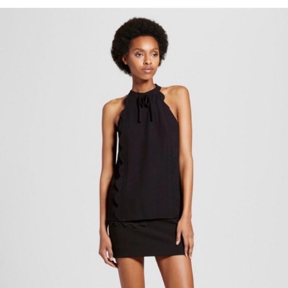 Elegant Victoria Beckham for Target Black Halter top 0137